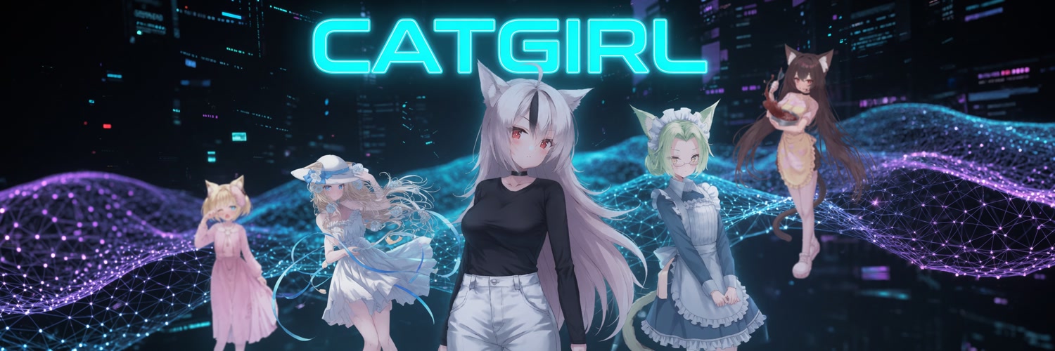 The $CATGIRL chorus across a neon city